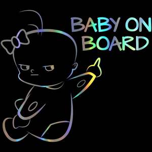 16*14cm pegatina <span class=keywords><strong>de</strong></span> coche bebé <span class=keywords><strong>a</strong></span> <span class=keywords><strong>bordo</strong></span> divertido coche calcomaní<span class=keywords><strong>a</strong></span> reflectante láser vinilo decoración pegatina coche Estilo negro plata Accesorios - Product Image 3