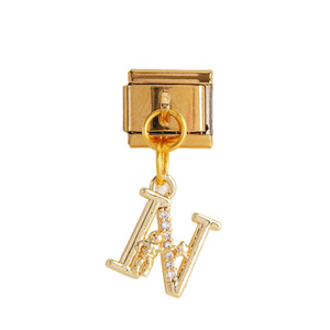 Fashion Charm Bracelet Letter Pendant Gold Base Modular DIY Jewelry Accessories Crystal Rhinestone Unisex Gift Zhejiang Origin - Product Image 5