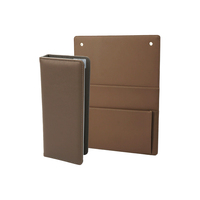 Ensemble de 9 pièces d'organisateurs de bureau de luxe en cuir PU taupe, accessoires de bureau, vente en gros OEM