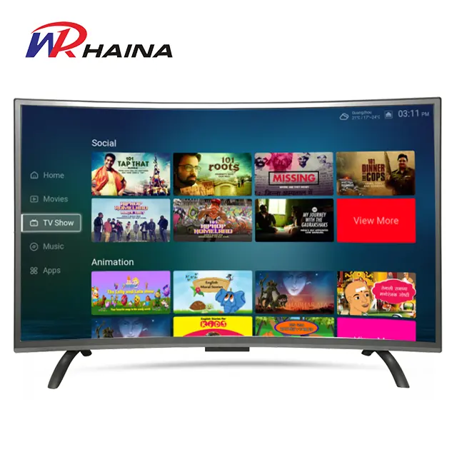 Haina Tv Dapur 1080P Android 32 Inci, Tampilan Led Tv Lengkung Pintar Berkinerja Tinggi