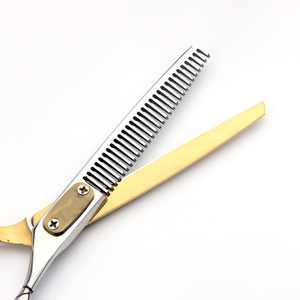 Ciseaux de coiffure en acier inoxydable, combinaison or et argent, coupe professionnelle avec motif élégant, ciseaux à cheveux - Product Image 5