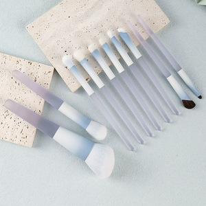Juego de diez brochas de maquillaje con degradado azul, brocha para principiantes, para polvos sueltos y reparación - Product Image 4