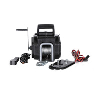 Treuil électrique 2000LBS 12V/24V DC avec câble en acier de 26M pour bateau et grue, treuil de sauvetage