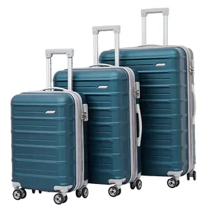 Free Sample Custom 3 Piece Suitcase Lightweight Big Size Travel Bag Telescopic Trolley Luggage Set