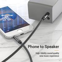 Câble AUX 1M Jack 3.5mm Câble audio en nylon tressé 3.5mm mâle vers mâle Câble AUX pour voiture Casque pour téléphone MP3 Haut-parleur de voiture