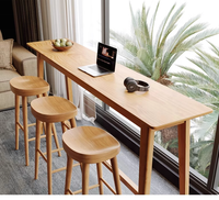 Ensemble de table de bar moderne en bois massif |   Table de bar industrielle pour la maison, les bars et les hôtels