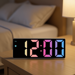 Wholesale <b>Digital</b> LED Alarm <b>Clock</b> for Desk & Table Colorful Display - Product Image 2