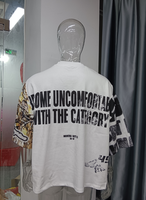 T-shirt surdimensionné en coton lourd Guangzhou Shangshang, coupe irrégulière, impression numérique DTG, t-shirt boxy pour homme