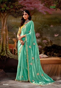 Bộ sưu tập mới thêu làm việc biên giới <span class=keywords><strong>Saree</strong></span> và áo cho đám cưới và lễ hội làm bằng vải lưới bán buôn Nhà cung cấp - Product Image 3