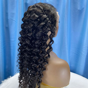 Perruque Lace Front Wig naturelle bouclée, cheveux humains, Deep Loose Wave Bang, 13x4, 13x6, 18 <span class=keywords><strong>20</strong></span> 22 26 28 30 pouces, vente en gros - Product Image 4