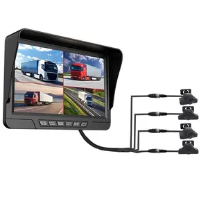 7 inch 4CH AHD Recorder DVR Car Monitor Vehicle Truck Night Vision Rear View Camera Support SD Card Recording Reverse image