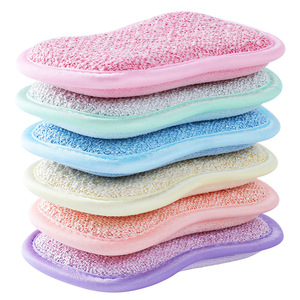 Kitchen Dishwashing Sponge Rectangle Double Sided Non Stick Oil Cloth Absorbent Pad For Cleaning Pots And Pans - Product Image 1