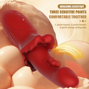 Massaggiatore a Forma di Bacchetta con 10 Modalità Vibratore Clitorideo Design a Bocca Grande con Lingua Vibrante Ricaricabile USB Giocattolo per Adulti - Product Image 3