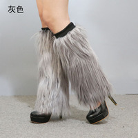 Guêtres lumineuses LED en fourrure, couvre-bottes longs LED moelleux, accessoires de carnaval sexy, chaussettes pour femmes pour la danse et les soirées rave
