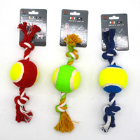 Jouet de corde durable pour animaux de compagnie avec balle de tennis pour l'entraînement à la mastication Jouet de jeu fort pour chiens actifs