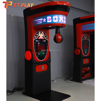 Machine de jeu d'arcade interactive de boxe en métal, à monnayeur, pour 2 joueurs, avec sac de frappe électronique, test de force et son dynamique
