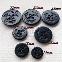 Botones de Resina Negra con Malla para Uniformes de Marina, Ignífugos, Resistentes al Fuego, Hebilla de 4 Agujeros, para Coser en Abrigos de Hombre, 15mm 32mm
