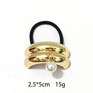 Banda Elástica para el Cabello de Metal Curvado a la Moda, Banda de Goma Geométrica Elegante para Mujer - Product Image 4