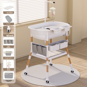 <span class=keywords><strong>Table</strong></span> <span class=keywords><strong>à</strong></span> <span class=keywords><strong>langer</strong></span> en plastique pour nouveau-nés, station de soins pour bébé multifonctionnelle, plateforme tout-en-un pour l'alimentation et le bain, pliable et portable - Product Image 1