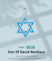925 Sterling Silver Star of David Collier Jewish Star Pendentif Estrella De David Bijoux Cadeaux pour Hommes Femmes