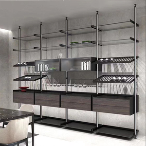 Mueble de Aluminio Abierto Tipo Pilar con Estantes de Vidrio para Sala de Estar o Vestíbulo, Estilo DIY - Product Image 2