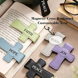 Marcadores Magnéticos Cruzados de Cuero PU con Texto Personalizado, Herramientas para Estudiantes, Clips para Marcar Páginas, Regalos Conmemorativos de Lectura - Product Image 1