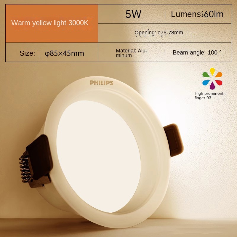 Downlight 5W [apertura 75-78mm] [amarillo cálido]