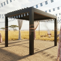 Pergola autoportante écologique Sweet Home avec toit rétractable motorisé en aluminium à lames orientables, imperméable