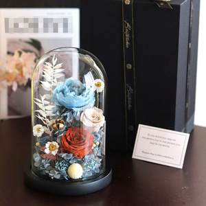 Caja de Regalo con Rosa Preservada y Cúpula de Cristal, Adorno de Flor Artificial, Regalo de San Valentín o Cumpleaños - Product Image 3