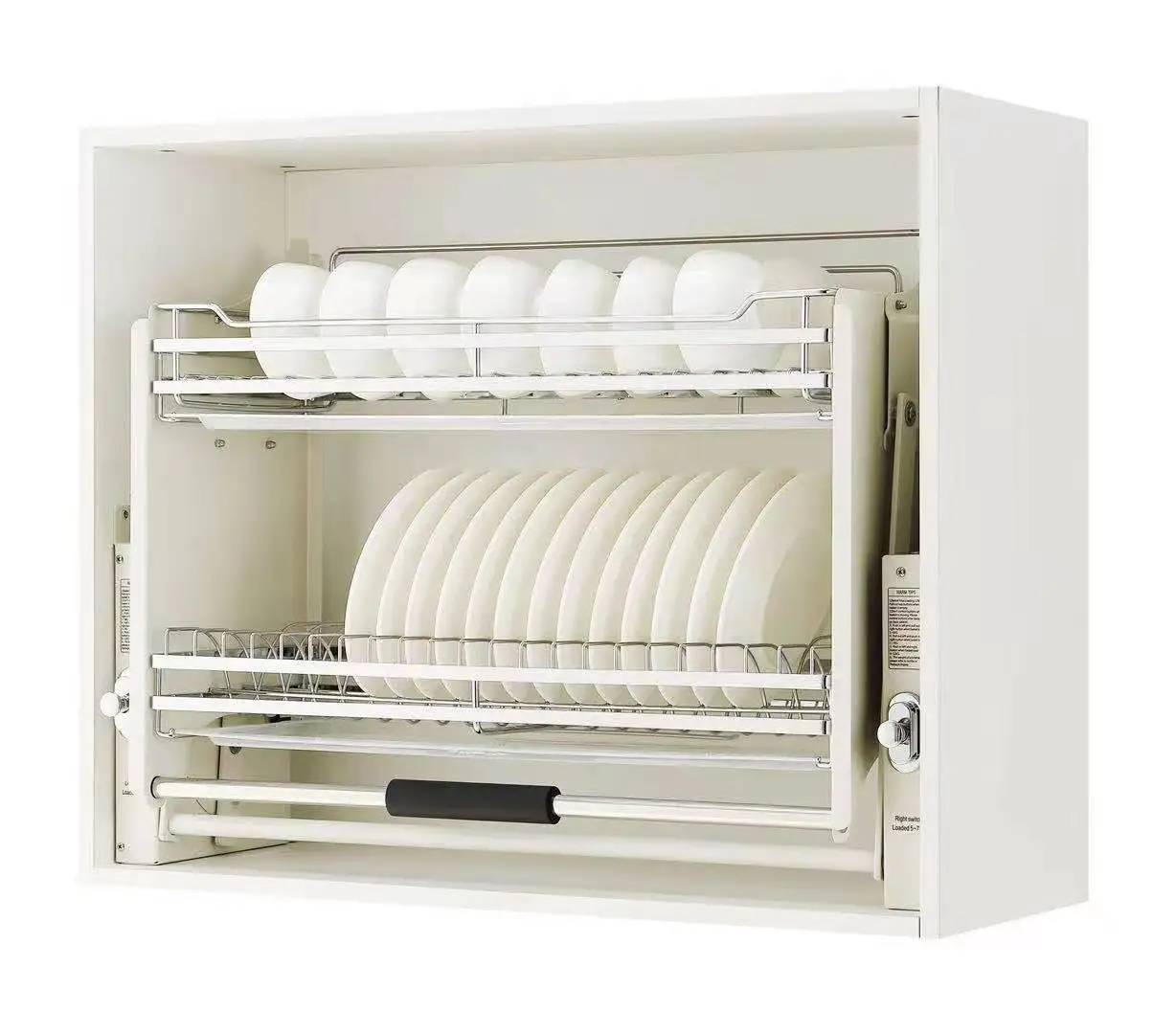 Kitchen Cabinet Stainless Steel Pull Out Storage Organizer Basket Collector Double Pull Down Basket