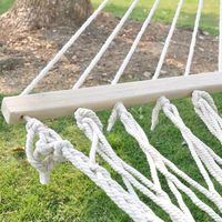 Hamac à barre de fixation en toile de coton rayée pour extérieur, jardin, patio, camping