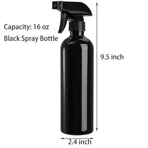 Botellas de espray vacías 16oz <span class=keywords><strong>500ml</strong></span> Plástico Durable Negro Pulverización Botellas de nebulización del cabello Pulverizadores a prueba de fugas con niebla - Product Image 2