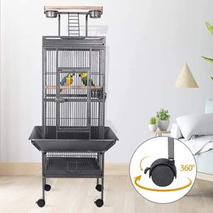 Volière en fer forgé sur mesure avec une grande cage verticale pour oiseaux de compagnie, cage à oiseaux en métal. - Product Image 3