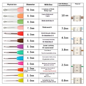 Crochet Tự Làm Tay Đan May Kit Mềm Xử Lý Thép Không Gỉ Móc Và Áo Len Kim Cho Chất Liệu Len Đóng Gói Trong Một Túi - Product Image 2