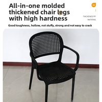 Fauteuil d'extérieur empilable en plastique écologique, résistant aux intempéries et aux UV, avec accoudoirs, en PP, pour jardin et terrasse – Meilleures ventes