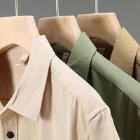 Kemeja Kasual Formal Pria 100% Katun, Lembut, Nyaman, Kancing Depan, Lengan Pendek, Model Single Breasted