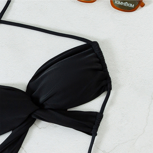 <span class=keywords><strong>Maillot</strong></span> <span class=keywords><strong>de</strong></span> <span class=keywords><strong>bain</strong></span> bikini pour adolescente, <span class=keywords><strong>noir</strong></span>, à lacets croisés, découpé, une pièce - Product Image 5