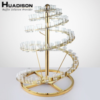 Présentoir Buffet Spirale Cocktail Huadison Haut de Gamme en Acier Inoxydable Doré pour Traiteur et Événements