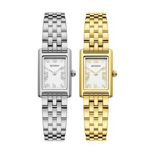 Reloj de Moda para Mujer, Caja Cuadrada, Acero Inoxidable, Reloj y Brazalete - Product Image 1