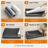 Lit pour animaux de compagnie de luxe écologique double face orthopédique toutes saisons, lit canapé pour chien et chat, design moderne, doux et confortable