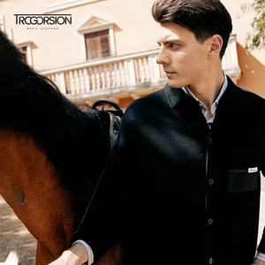 2025新着高品質レトロ英国ツイード通気性メンズウールナイロンブラックカジュアルスリムビジネススーツブレザープラスサイズジャケット - Product Image 3