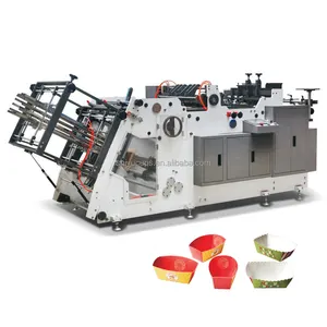Automatic Small Disposable Kraft Paper Food Meal Carton Cardboard Lunch Burger Box Making Forming Machine