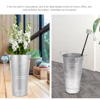 Vase en métal galvanisé de style français avec poignée, 6 pièces, blanc, style farmhouse, idéal pour les arrangements floraux séchés