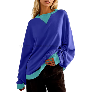 <b>Explosive</b> Loose Casual <b>Color</b> Clash Sweatshirt Women's T-Shirt Fashion - Product Image 4