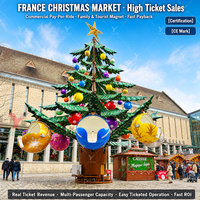 Manège Arbre de Noël en acier à 32 places Yueton pour parcs d'attractions familiaux à thème de Noël, à vendre