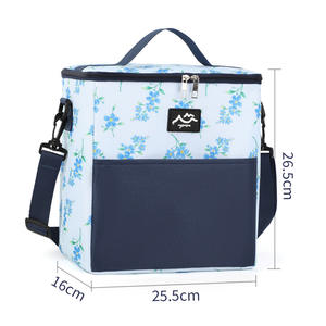 Sac à lunch isolé de grande capacité Nouveau style imprimé Sac de pique-nique frais Simple couleur unie pour le bureau en plein air - Product Image 5