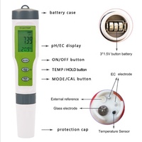 Medidor de Calidad del Agua 3 en 1 (pH/EC/Temperatura) con Precisión de 0.01pH/2%/0.5, Medidor de Acidez y TDS para Piscinas y Acuicultura