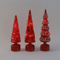 Tisch-Weihnachtsbäume mit LED-Beleuchtung, beleuchtete goldene Quecksilber-Glasbäume, handgeblasen, Weihnachtsdekoration, Lieferant