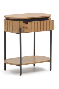 Table de chevet moderne minimaliste en bois massif avec tiroir, meuble de chambre en bois naturel, armoire de rangement de chevet - Product Image 2