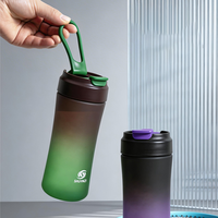 Bouteille d'eau en plastique de haute qualité 400 ml sans BPA, anti-fuite, personnalisable, avec poignée de transport